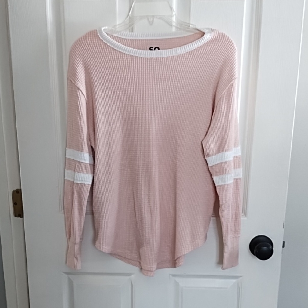 SO Cream Waffle Knit Top